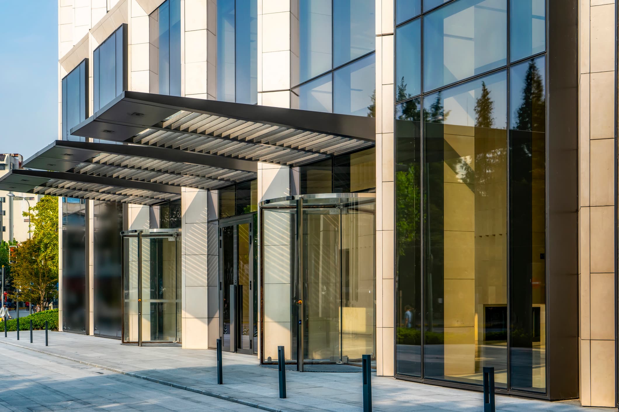 Entrance of a modern commercial building